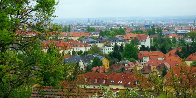 Wanderung Blick vom Panoramaweg auf Dresden
