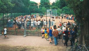 Einweihung kleiner Sportplatz im ehem Schulgarten Juni 1997