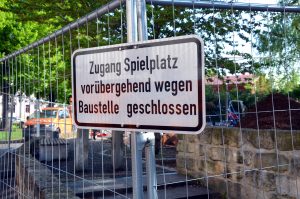 Bauarbeiten Spielplatz Altpieschen