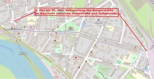 Drewag Bürgerstrasse Vollsperrung