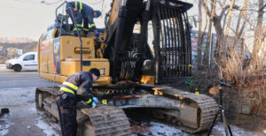 Bagger Alter Schlachthof