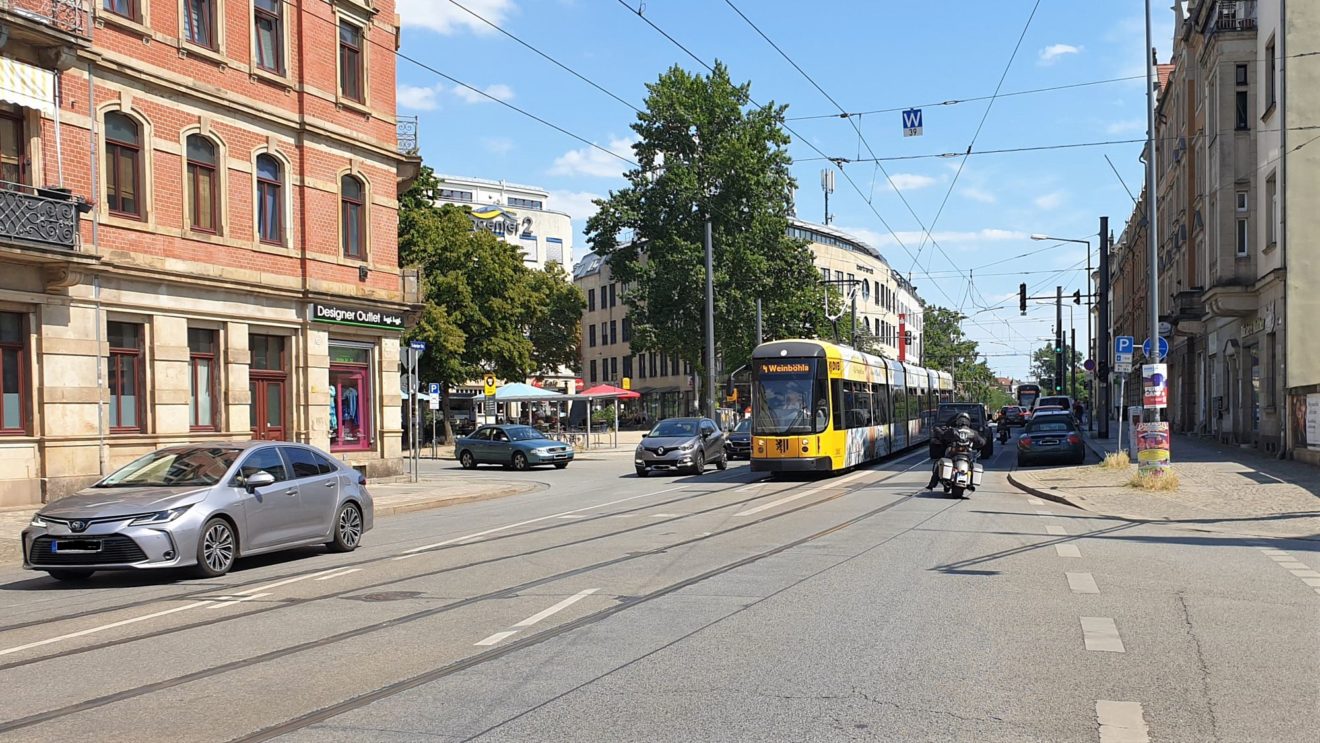Die Schienen bis hinter an die Ecke Leipziger Straße/Sternstraße müssen erneuert werden. Foto: Gehilfe Oph