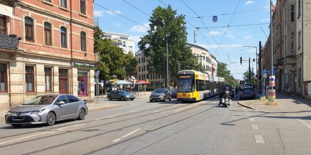 Die Schienen bis hinter an die Ecke Leipziger Straße/Sternstraße müssen erneuert werden. Foto: Gehilfe Oph