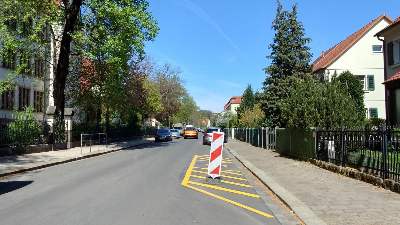 Verkehrsversuch auf der Böttgerstraße Foto: J. Frintert