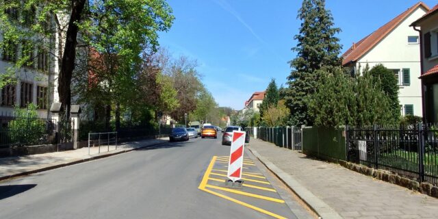 Verkehrsversuch auf der Böttgerstraße Foto: J. Frintert