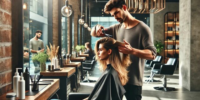 Friseur bei der Arbeit - Foto: KI