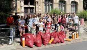 Bei der letzten Aktion im August haben mehr als 100 Leute mitgemacht und mehr als 100 Kilo kleinteiligen Müll und rund 2.000 Zigarettenkippen eingesammelt. Foto: IG Schöner Pieschen