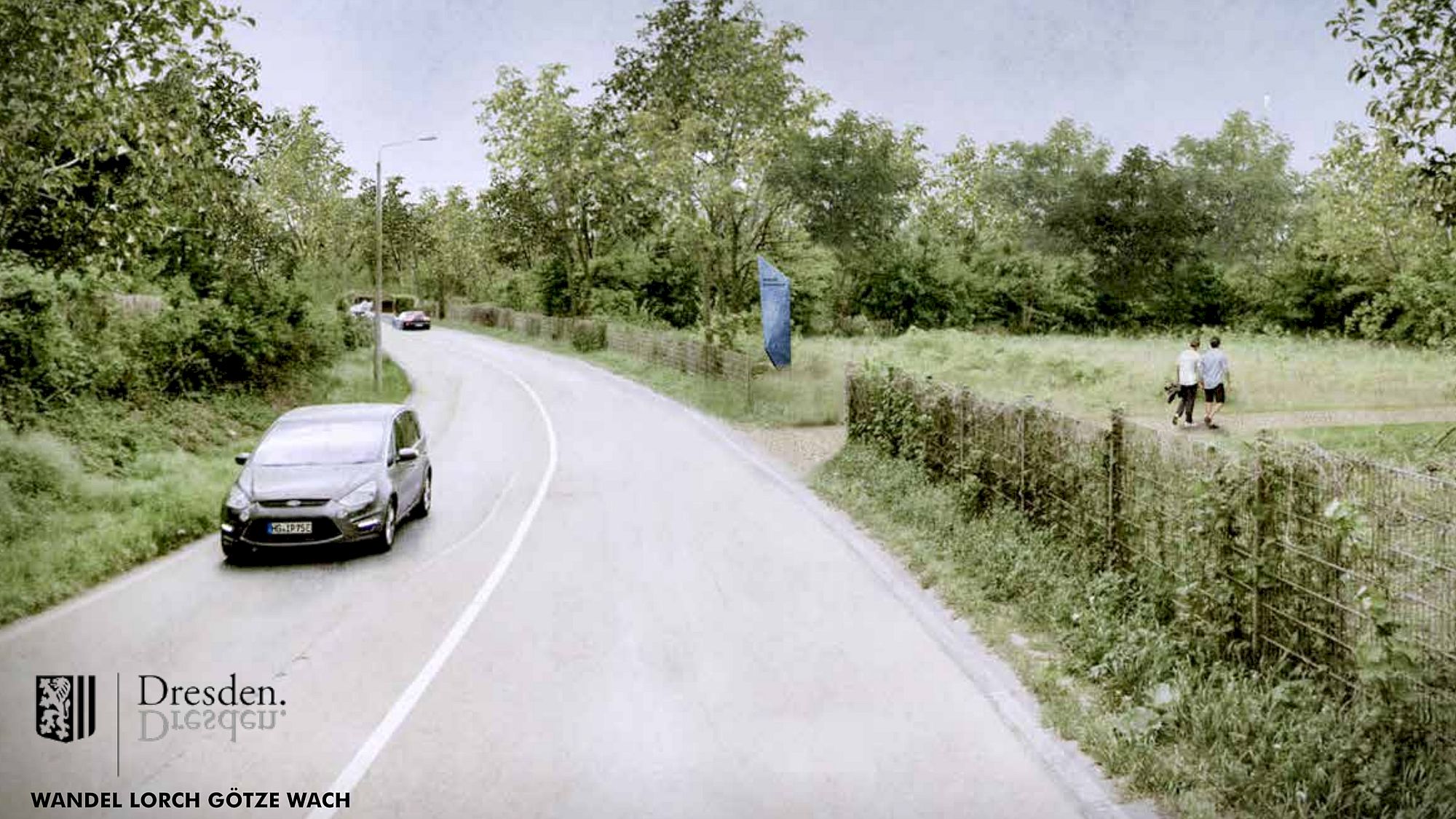 Blauer Gedenksplitter an der Radeburger Straße geplant. Grafik: Stadt Dresden/Wandel Lorch Götze Wach