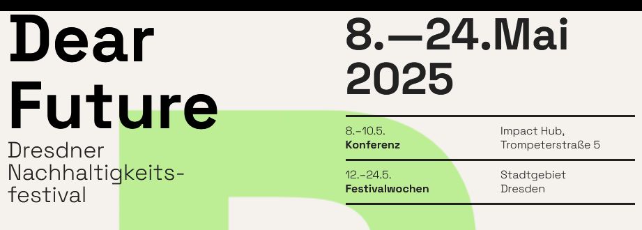 In ganz Dresden und auch im sächsisch-ländlichen Raum werden spannende, auch humoristische und kulturelle Beiträge zu hören, sehen, erleben sein. Quelle: Dear Future Festival