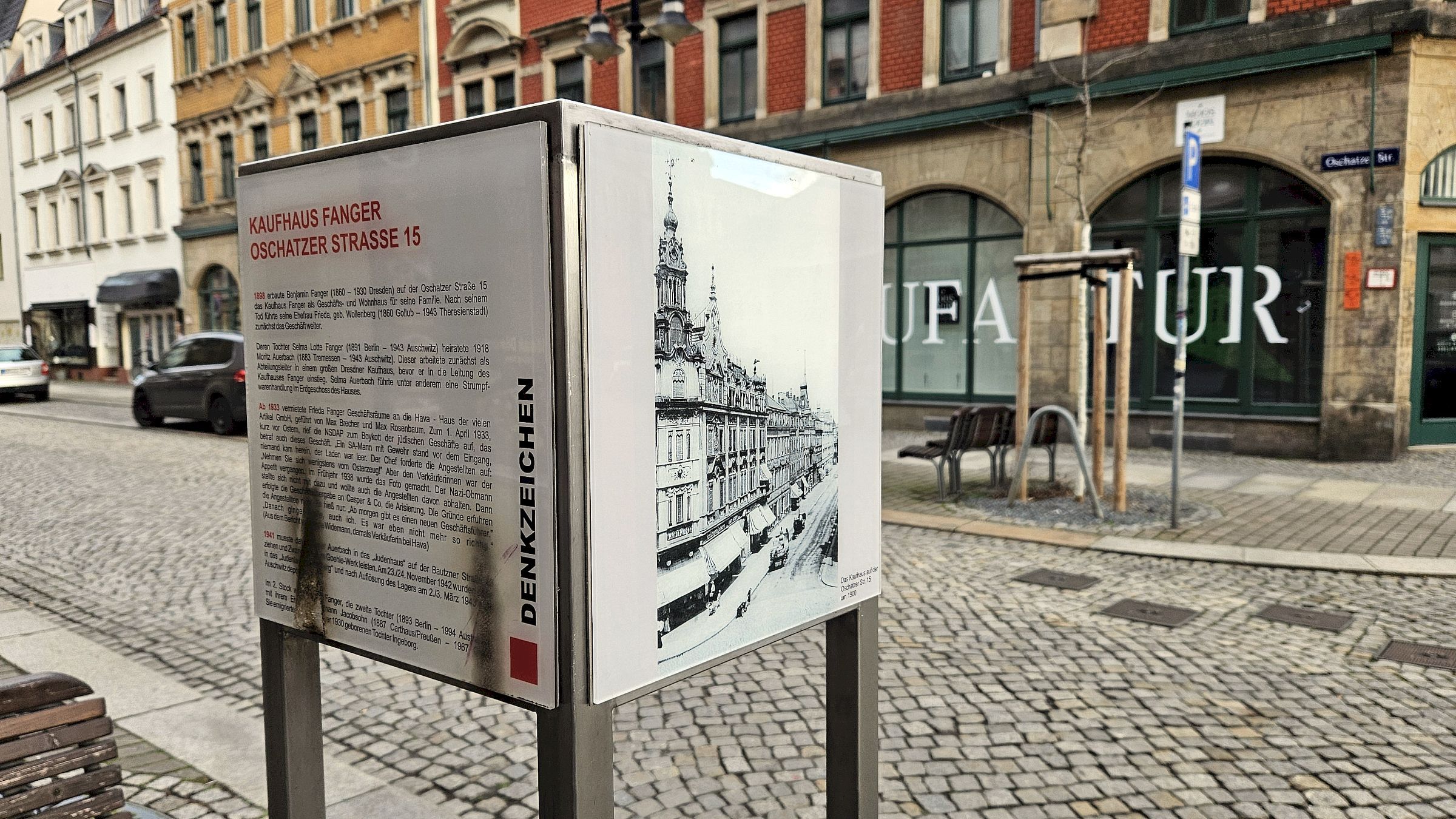 Unbekannte haben das Denkzeichen an der Oschatzer Straße beschädigt. Foto: J. Frintert