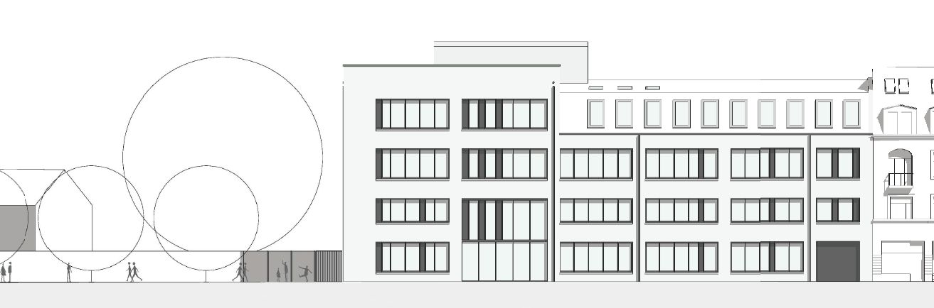 Ansicht von der Leipziger Straße - Visualisierung: h.e.i.z.Haus Architektur