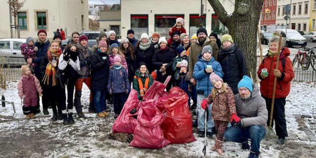 Bereits im Januar hatte die Initiative im Stadtteil Müll gesammelt. Foto: Schöner Pieschen