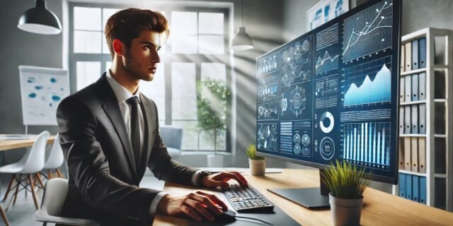 Ein Mann erstellt einen Beitrag mit Backlinks. Foto: KI