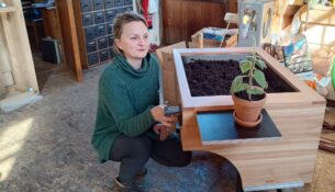 Auf Messen und in der Tischlerei "Artefact" in Dresden Übigau kann "Frida" bewundert werden.
