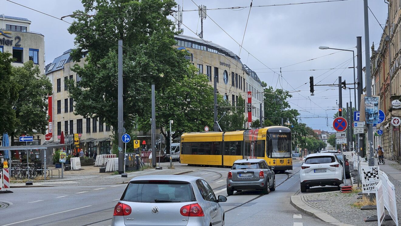 Ab Montag keine Straßenbahnen mehr in Altpieschen. Foto: J. Frintert