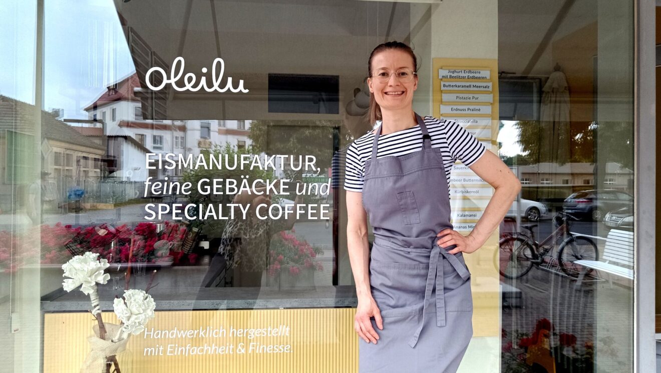 Annett Oefler hat die Eismanufaktur Oleilu im Mai 2023 eröffnet.