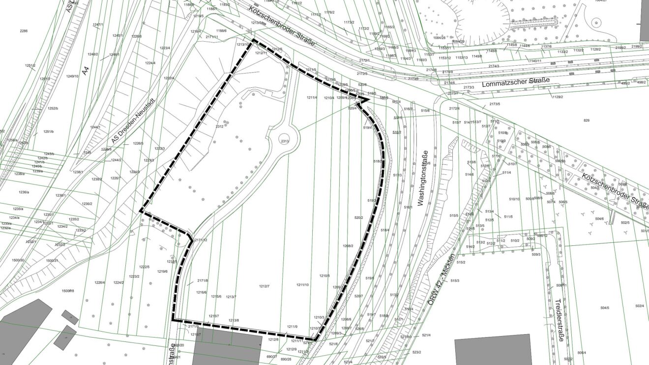 Um dieses Gelände handelt es sich. Auszug aus dem Bebauungsplan Nr. 3063