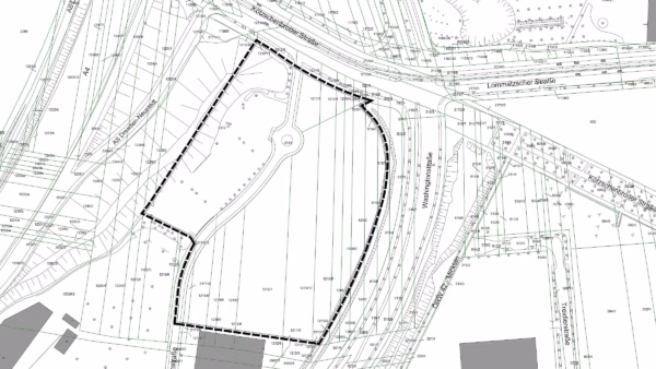 Um dieses Gelände handelt es sich. Auszug aus dem Bebauungsplan Nr. 3063