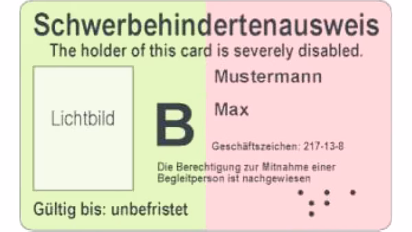 Schwerbehindertenausweis - Muster