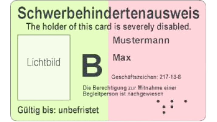 Schwerbehindertenausweis - Muster
